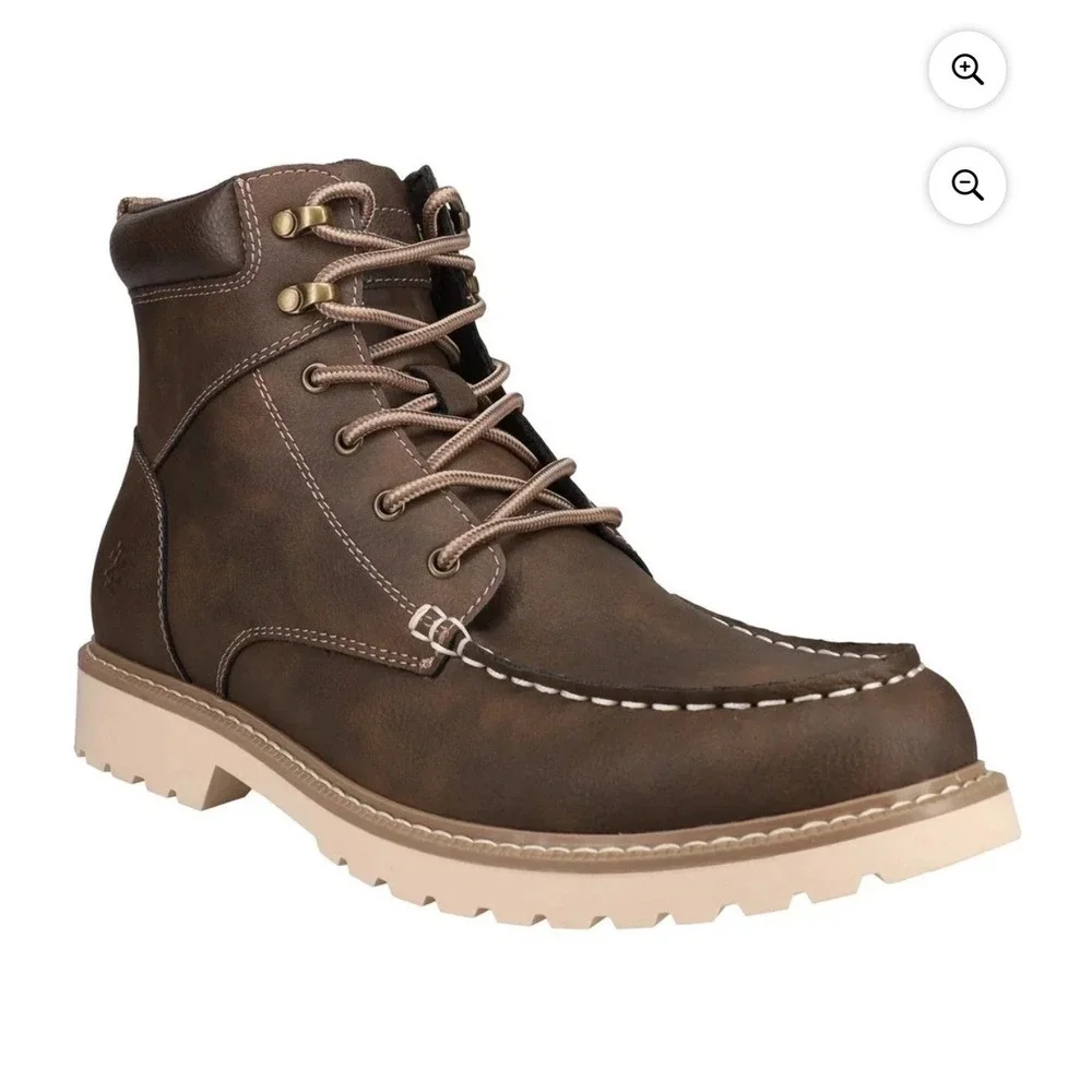 Izod NIB Miles Boot Brown‎ Men Sz 8 Lace Up Memory Foam